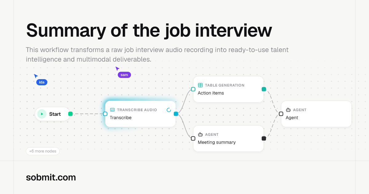 Summary of the job interview